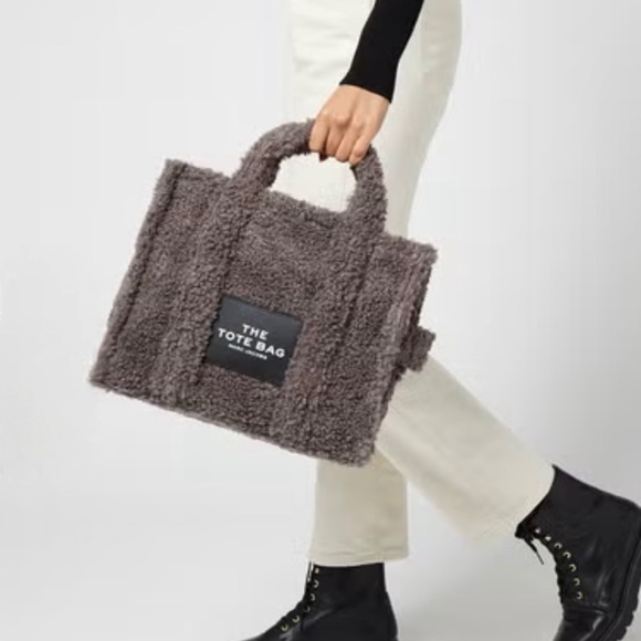 Marc Jacobs The Tote “Teddy” Gray Faux Fur Tote Bag - Picture 1 of 7